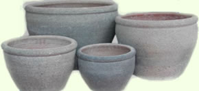 Old Stone roll top planter set of 4